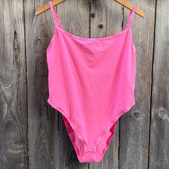SKIMS COTTON LOGO BODYSUIT PINK SIZE 4X - Picture 4 of 11